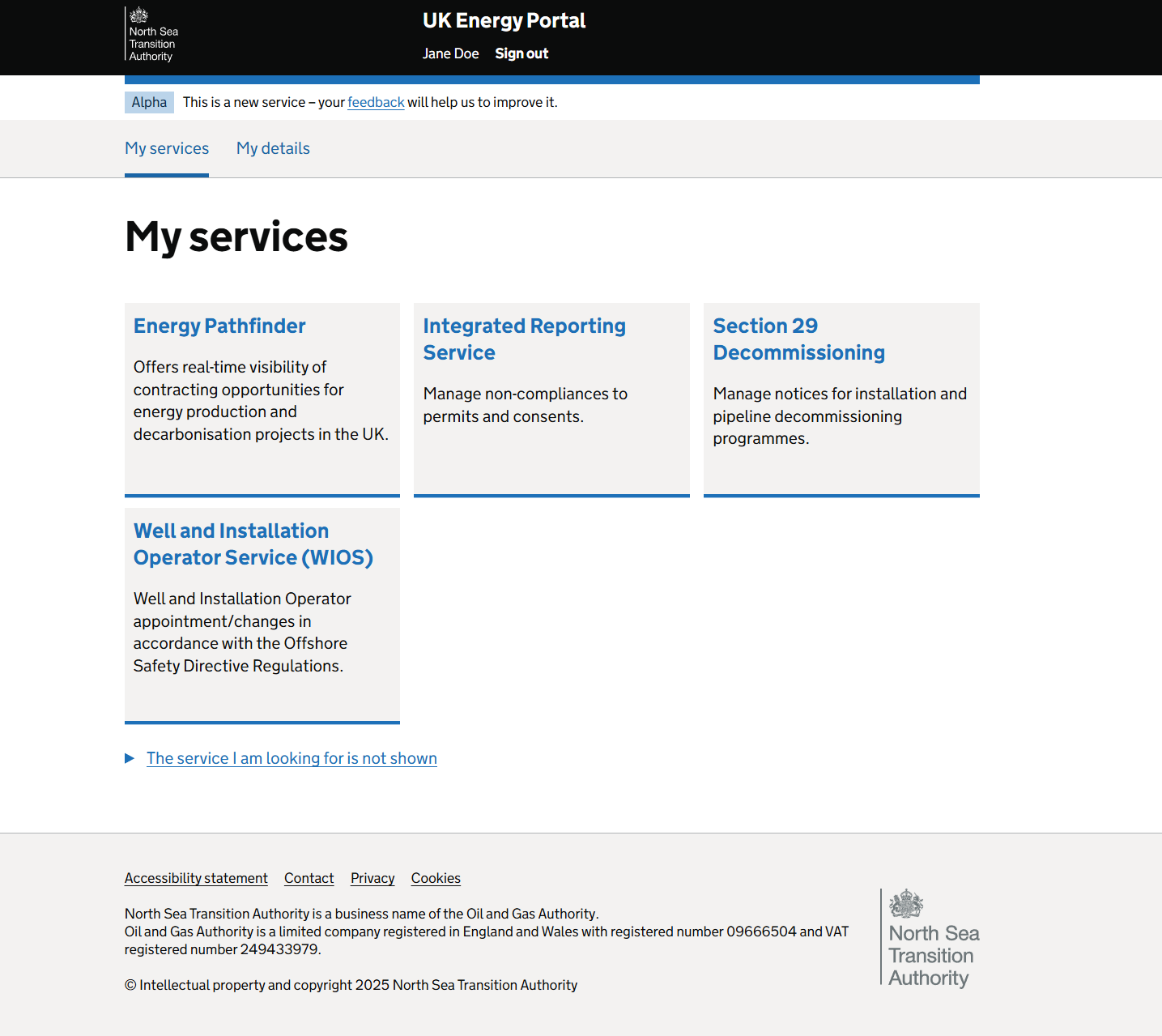 My services page